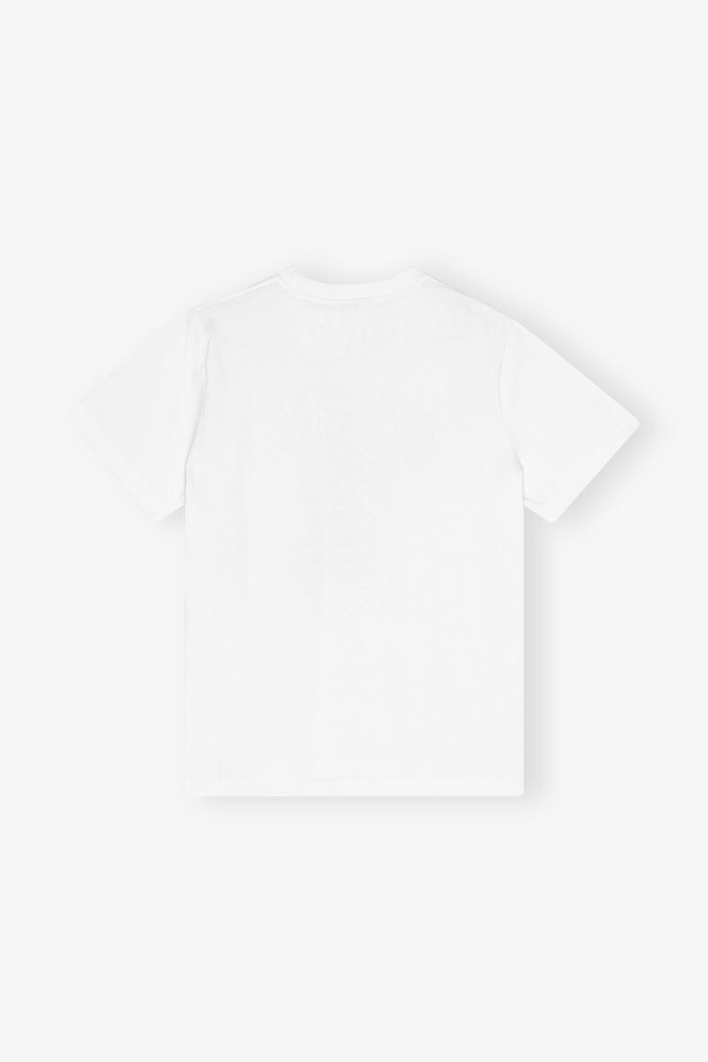 T-shirt basique en jersey blanc avec léopard, Organic Cotton, in colour Leopard - 2 - GANNI