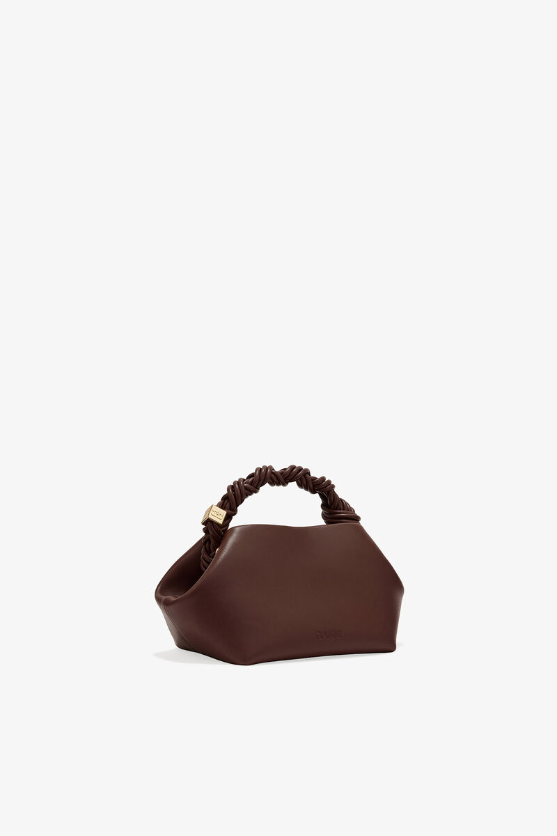Small Bou Bag in Brown, Recycled Leather, in colour Chocolate Fondant - 2 - GANNI