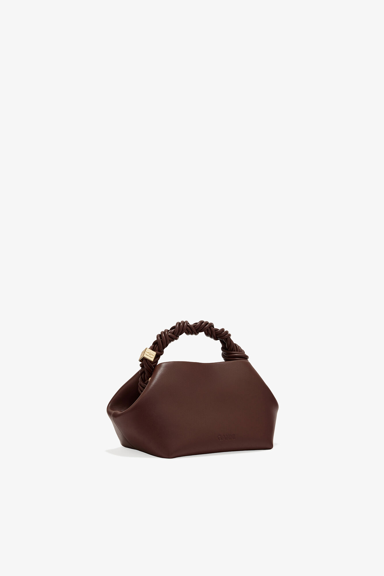 Small Bou Bag in Brown, Recycled Leather, in colour Chocolate Fondant - 2 - GANNI