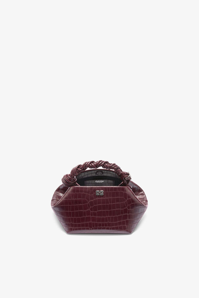 Small Bou Bag in Burgundy Croco, Burgundy
