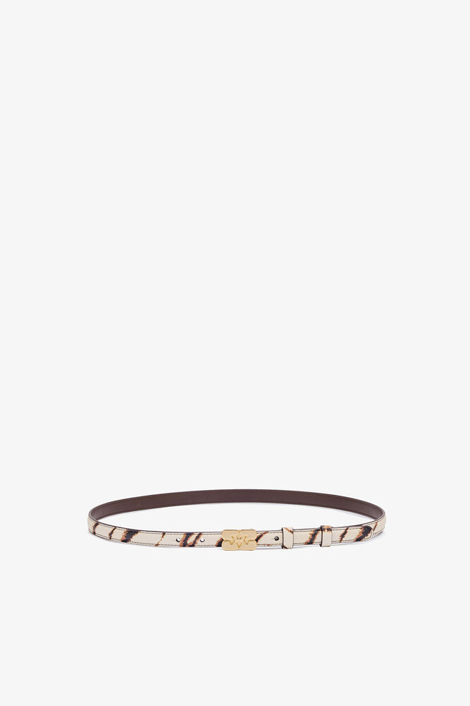 Kat Belt Small in Zebra, Egret