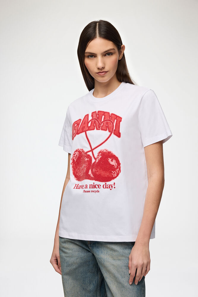 T-shirt with Cherry, Bright White