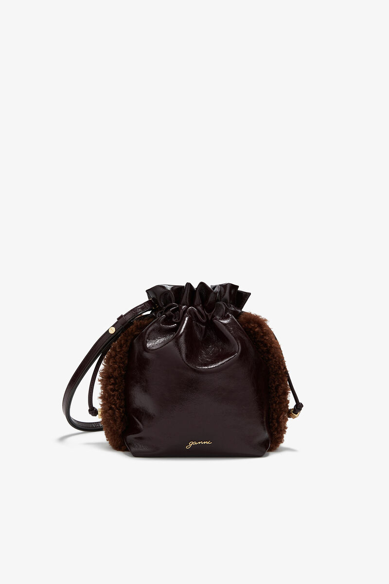 Pouch in Braun, Polyester, in colour Demitasse - 1 - GANNI