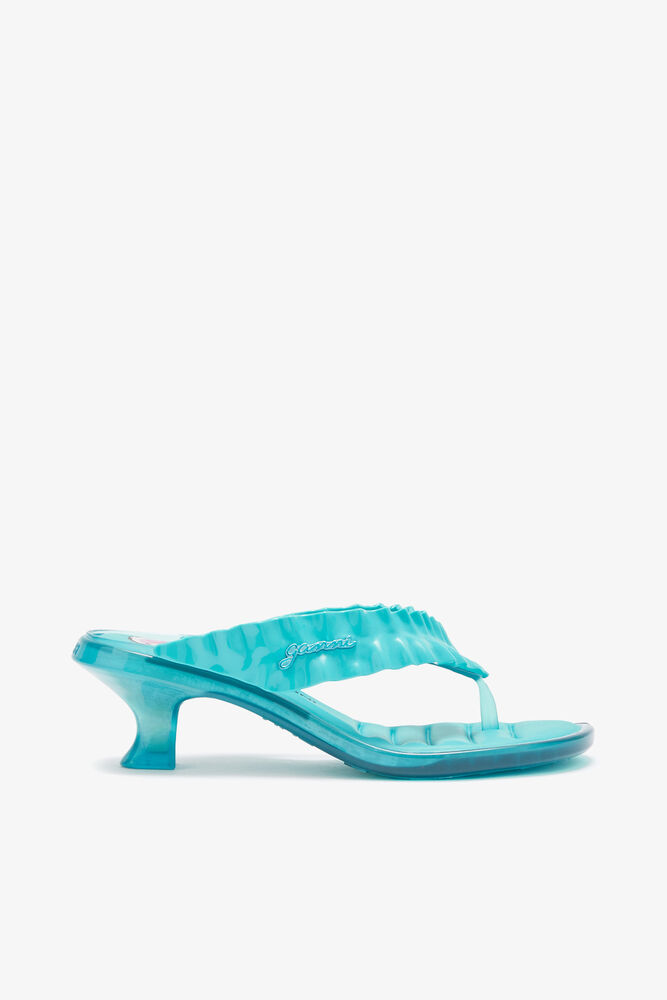 Melissa Thong Kitten Heel in Blue, Scuba Blue
