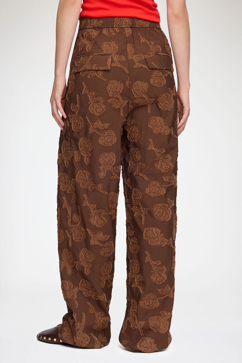 Brune bukser i Fil Coupé, Recycled Cotton, in colour Cocoa Brown - 3 - GANNI