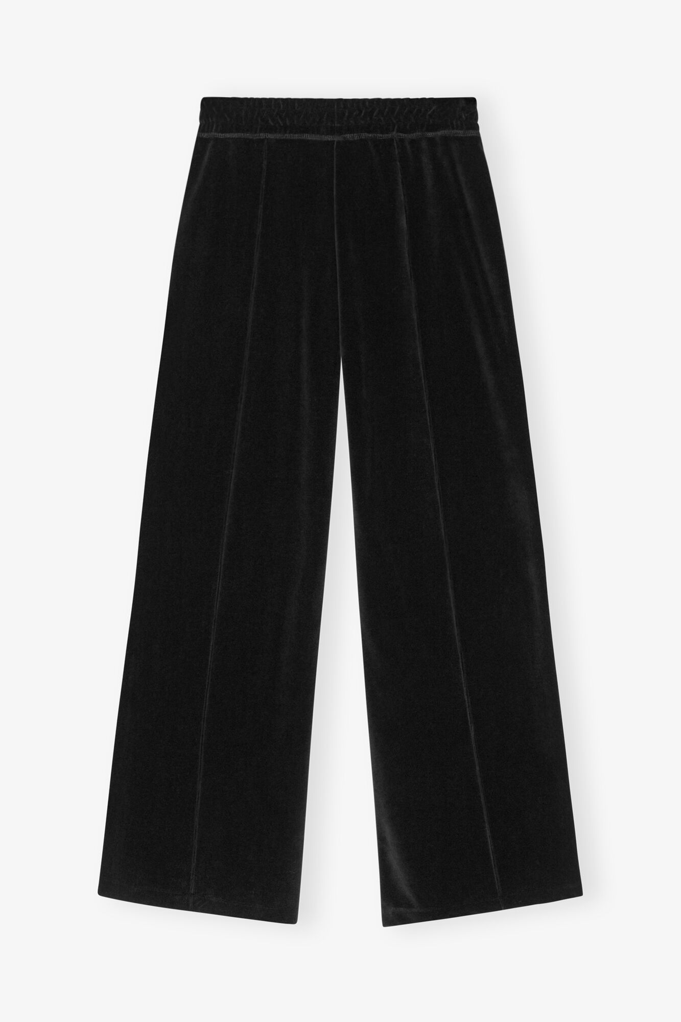 Bukser i kraftig velour, Organic Cotton, in colour Black - 2 - GANNI