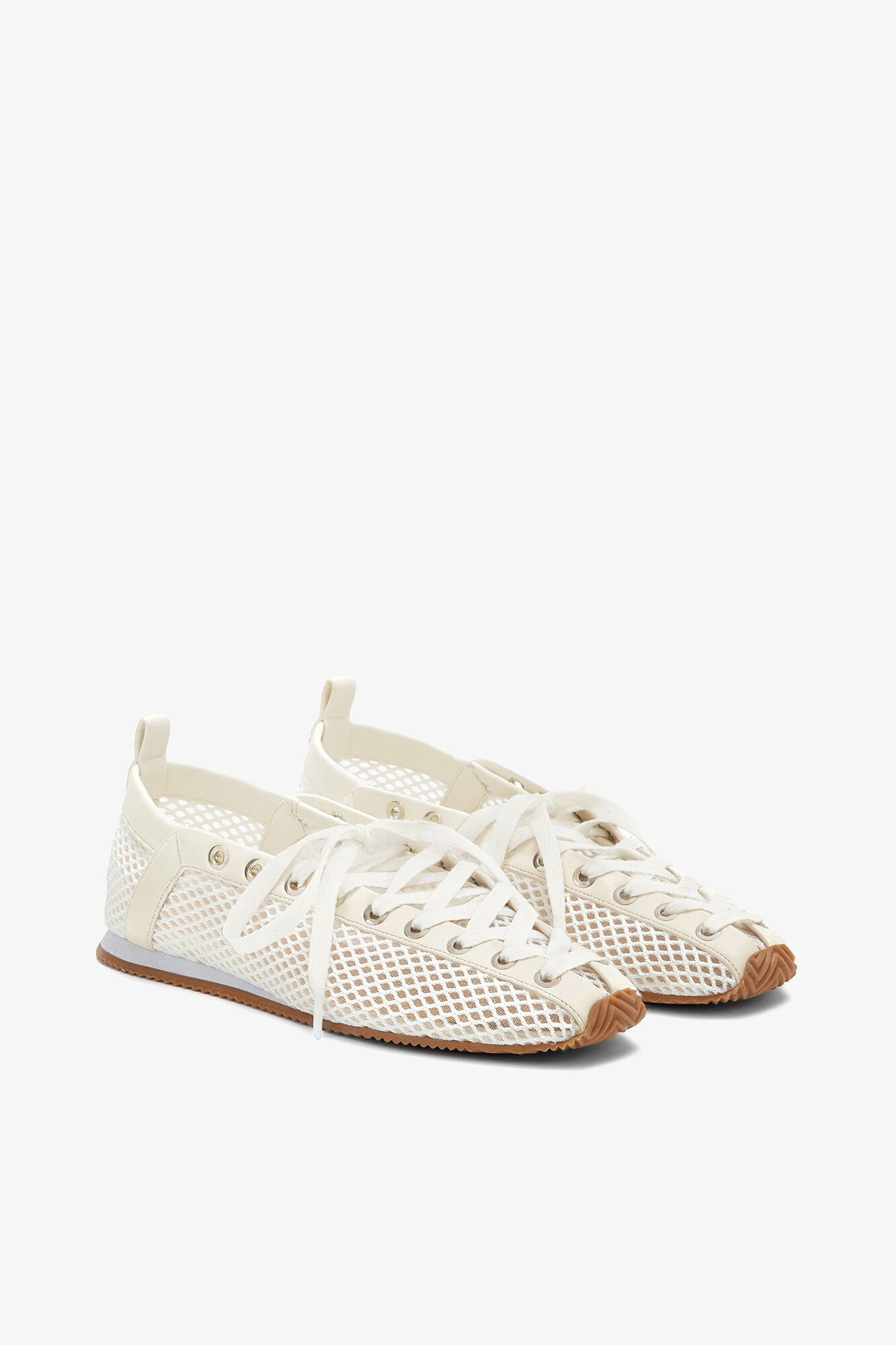 Sporty Ballerina（ホワイトメッシュ）, Recycled Polyester, in colour Egret - 2 - GANNI