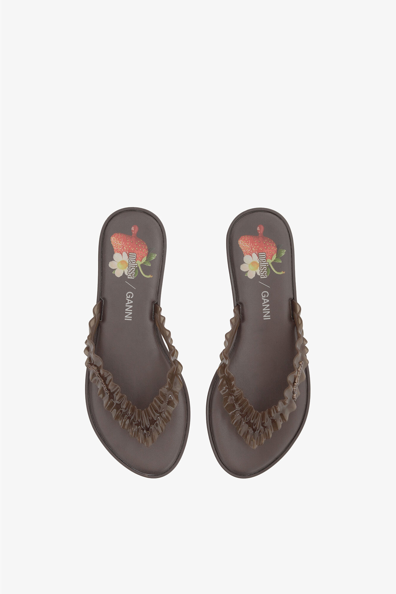 Melissa Flip Flop in Brown, Polyvinyl Chloride, in colour Demitasse - 3 - GANNI
