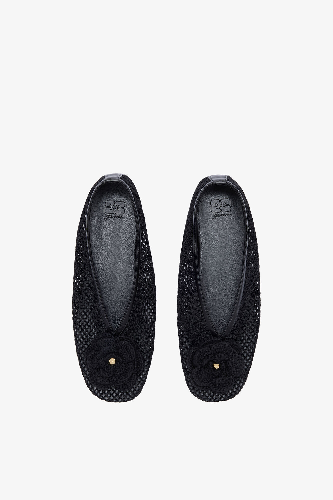 Jenny Ballerina in Black Mesh, Recycled Polyester, in colour Black - 3 - GANNI