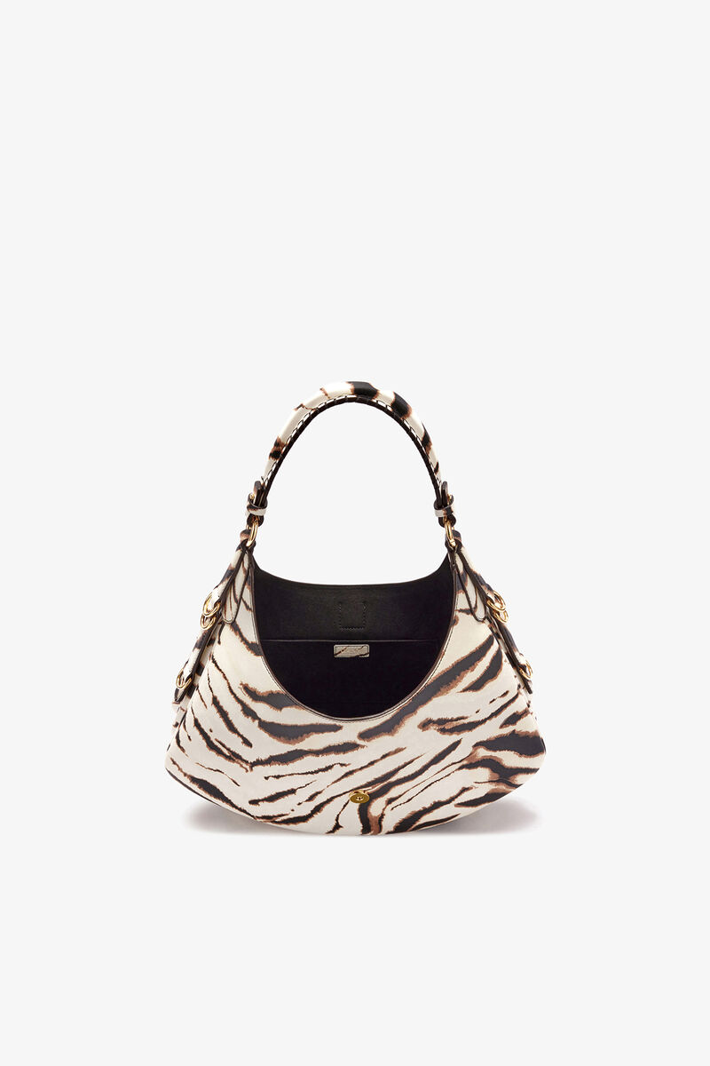 Small Kat Bag in Zebra, Recycled Polyester, in colour Egret - 3 - GANNI
