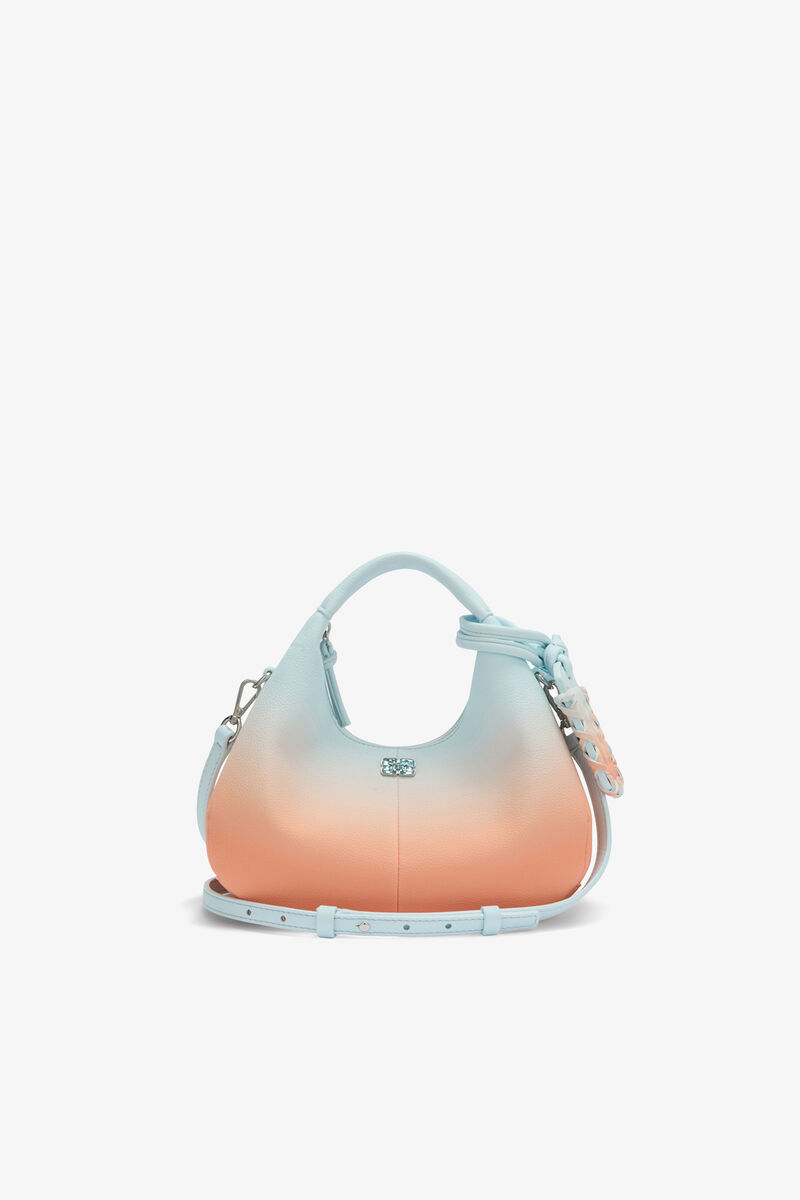 Mini Hobo Bag in Gradient, Recycled Polyester, in colour Country Air - 1 - GANNI