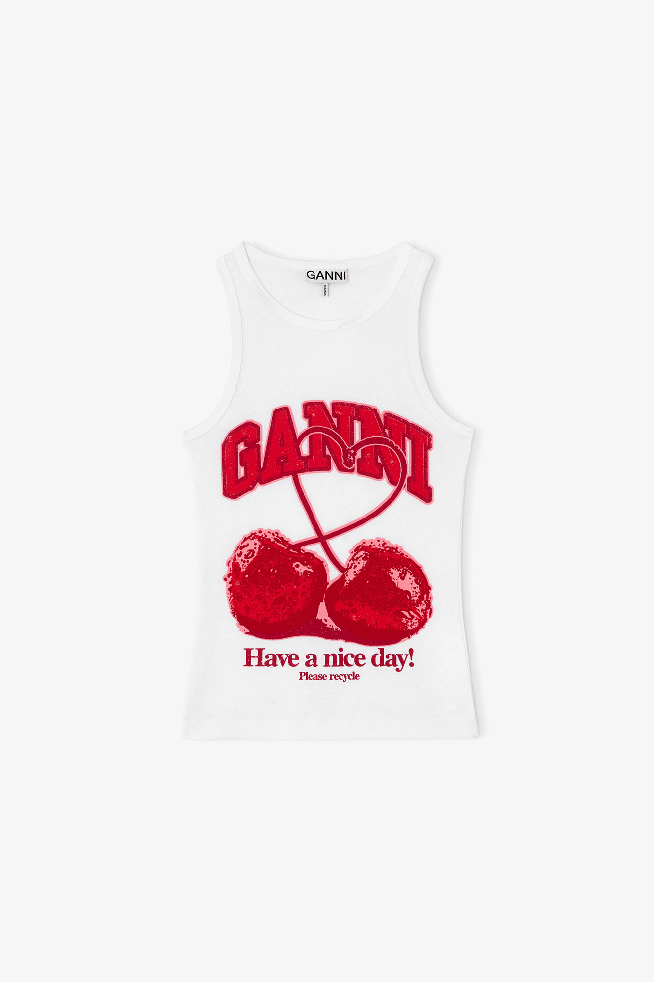 GANNI タンクトップ Tank Top with Cherry | GANNI US