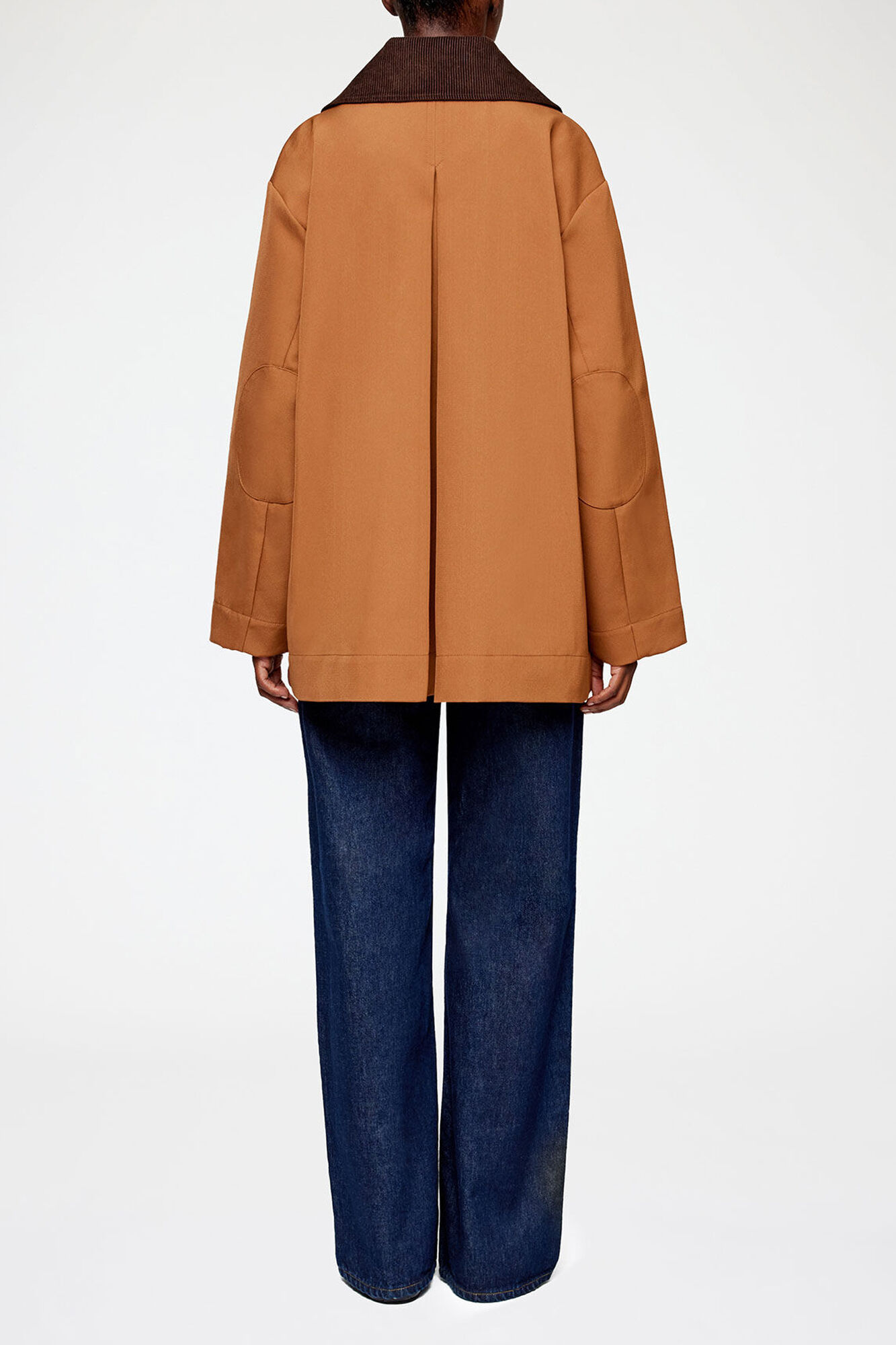 Jacket in Brown Twill, Recycled Polyester, in colour Cinnamon Swirl - 2 - GANNI