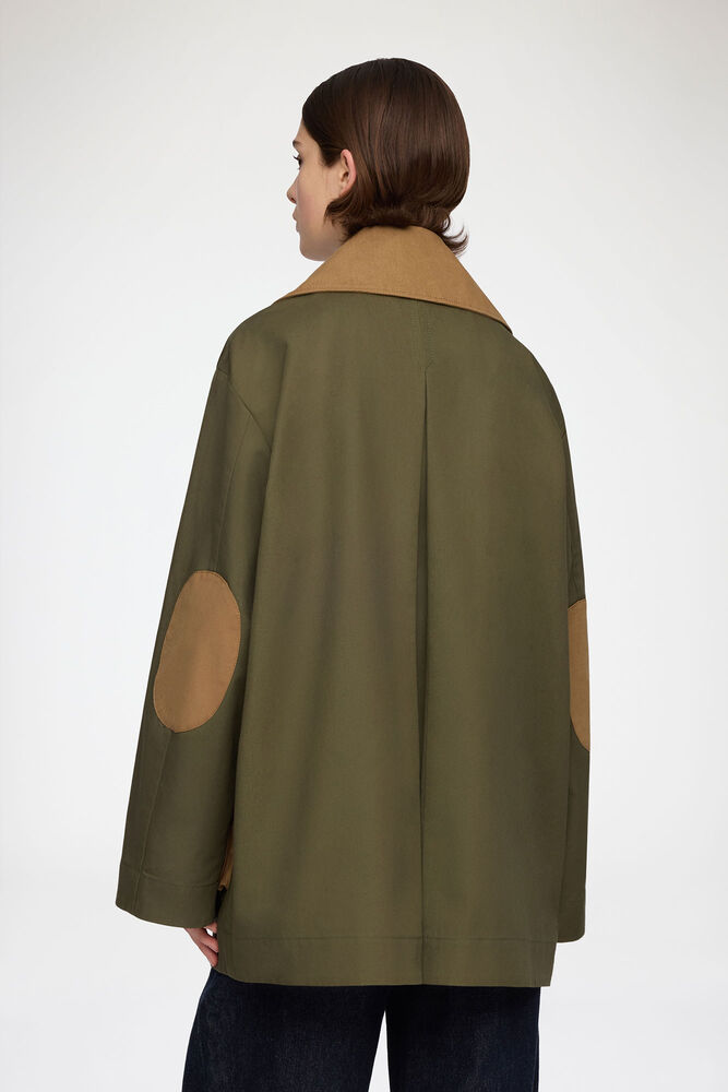 Jacket in Green Canvas, Military Olive