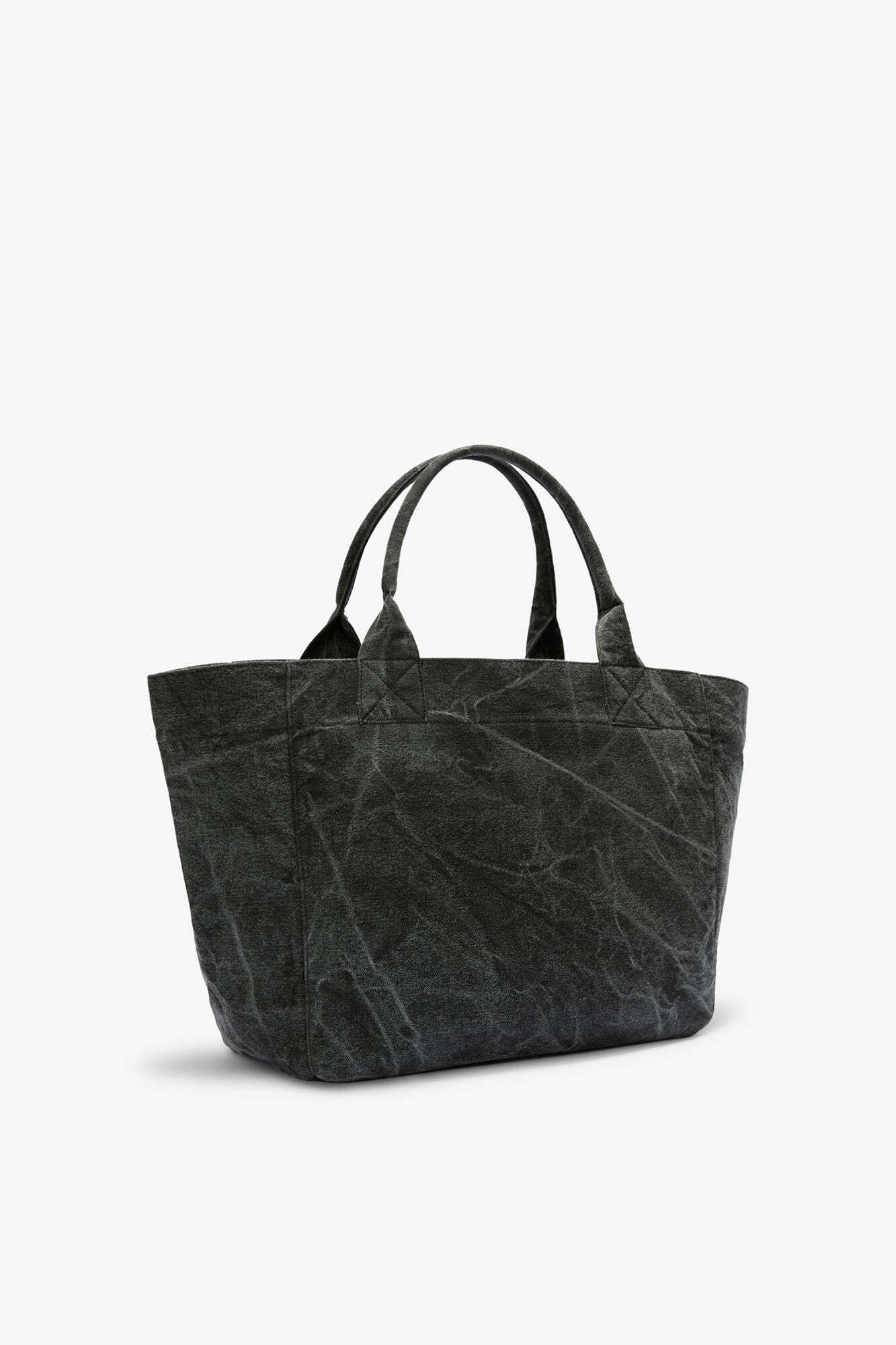 Tote Medium Daisy Duck in Bleached Cotton, Recycled Cotton, in colour Black Oyster - 2 - GANNI