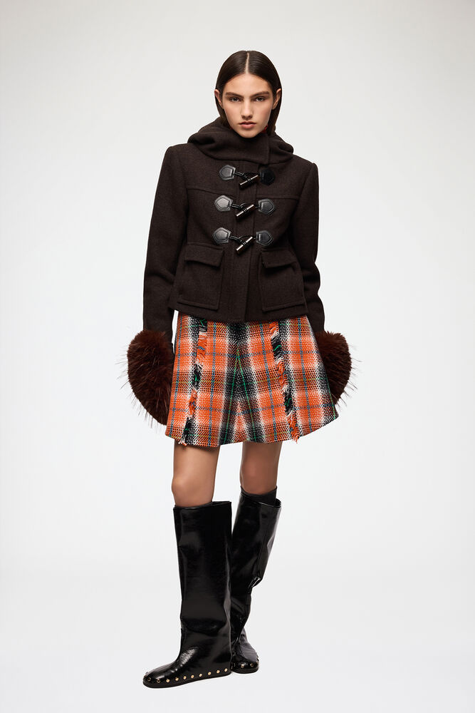 Duffle Coat Mini in Wool, Demitasse