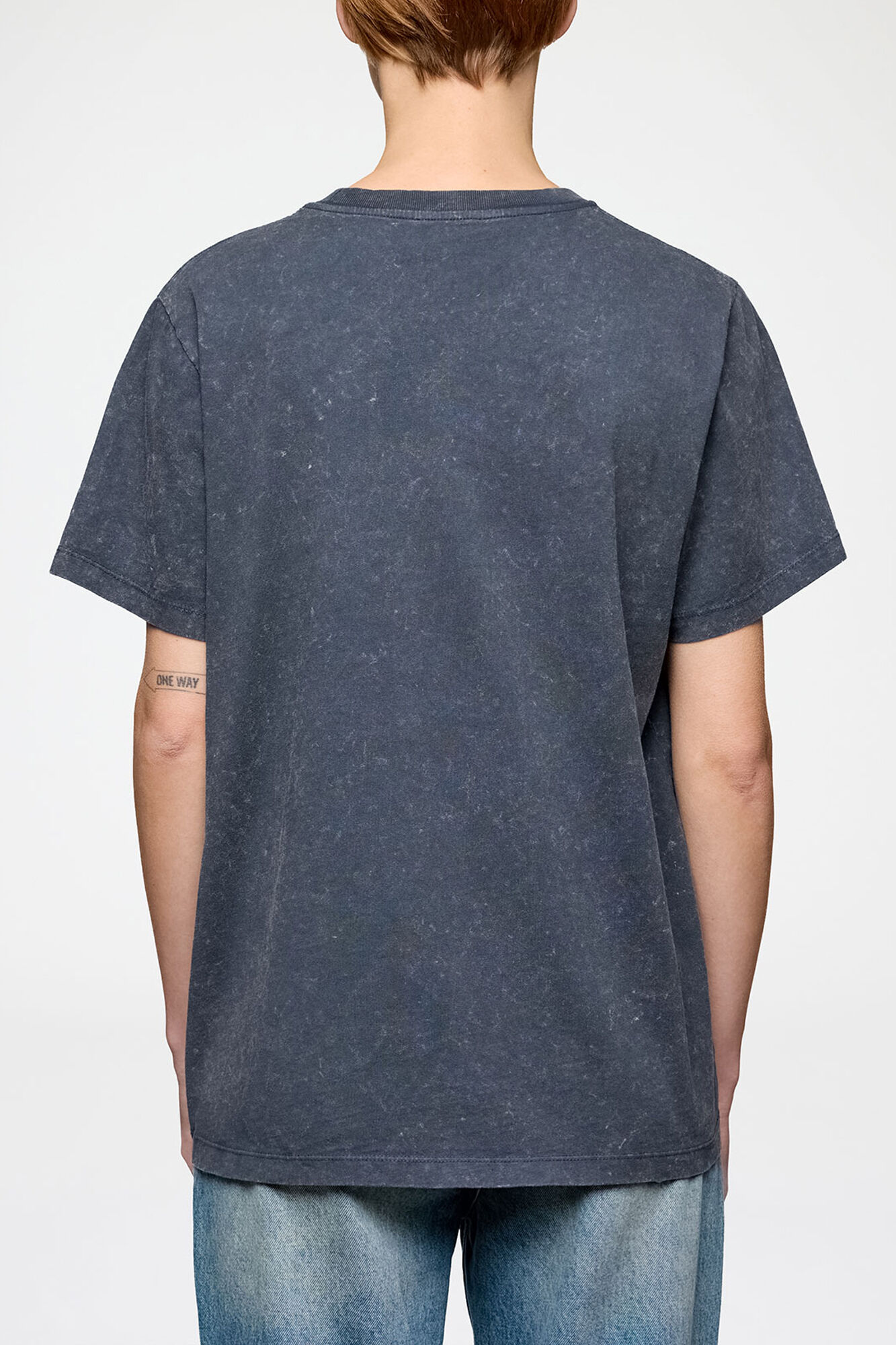 T-shirt with Rose, Recycled Cotton, in colour Phantom - 3 - GANNI