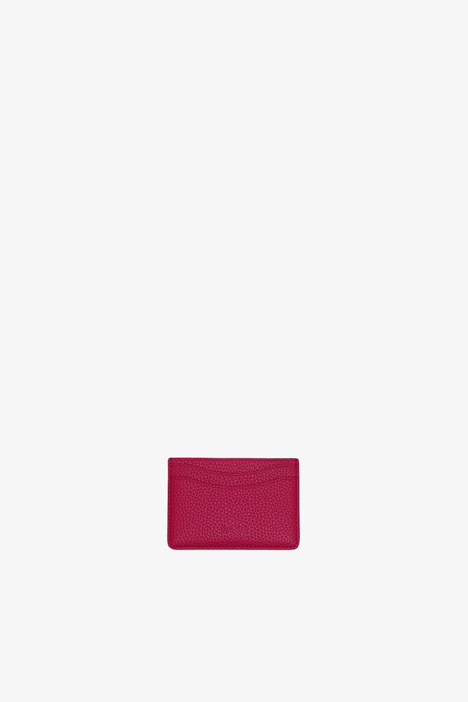 Bou Card Holder in Grained Red, Persian Red