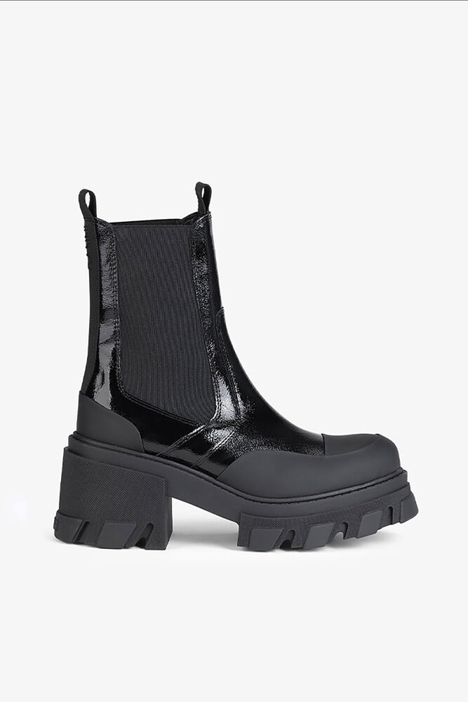 Black Calf Leather Chelsea Boots, Black