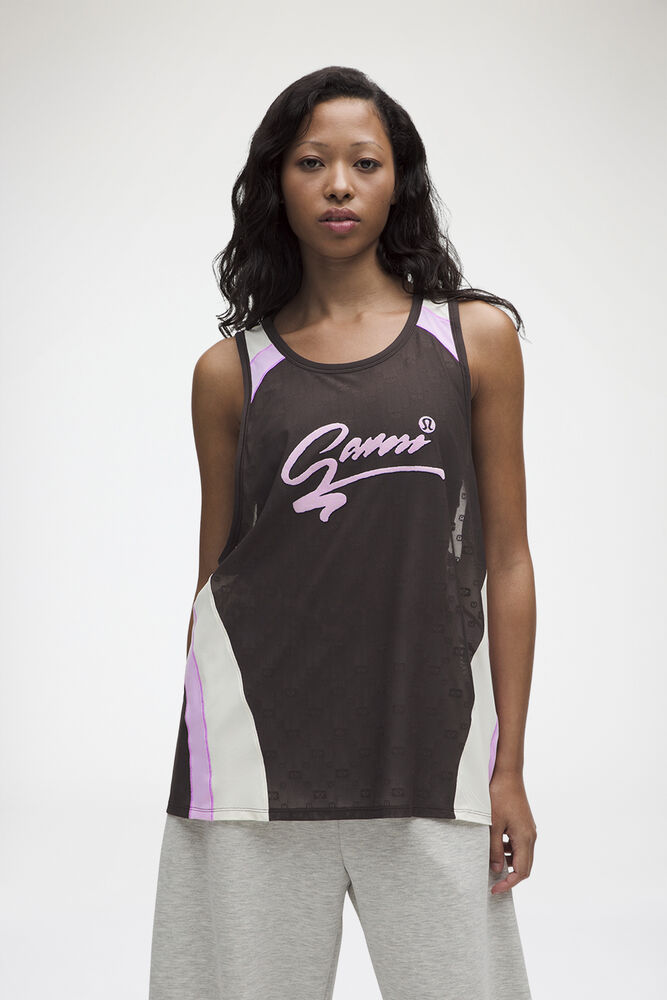 Jacquard Mesh Tank, Espresso