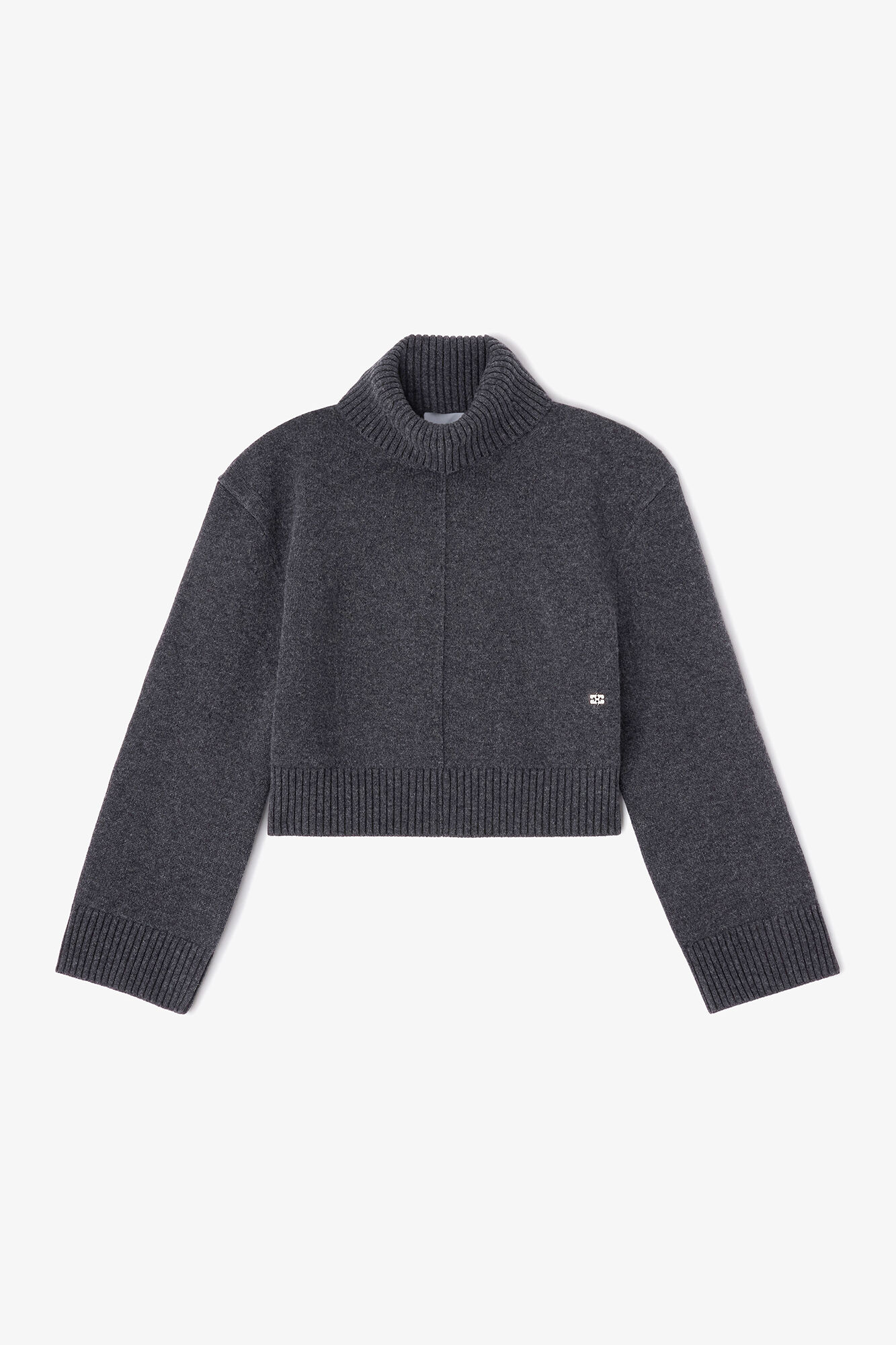 Wool Turtleneck Jumper, Wool, in colour Phantom - 1 - GANNI