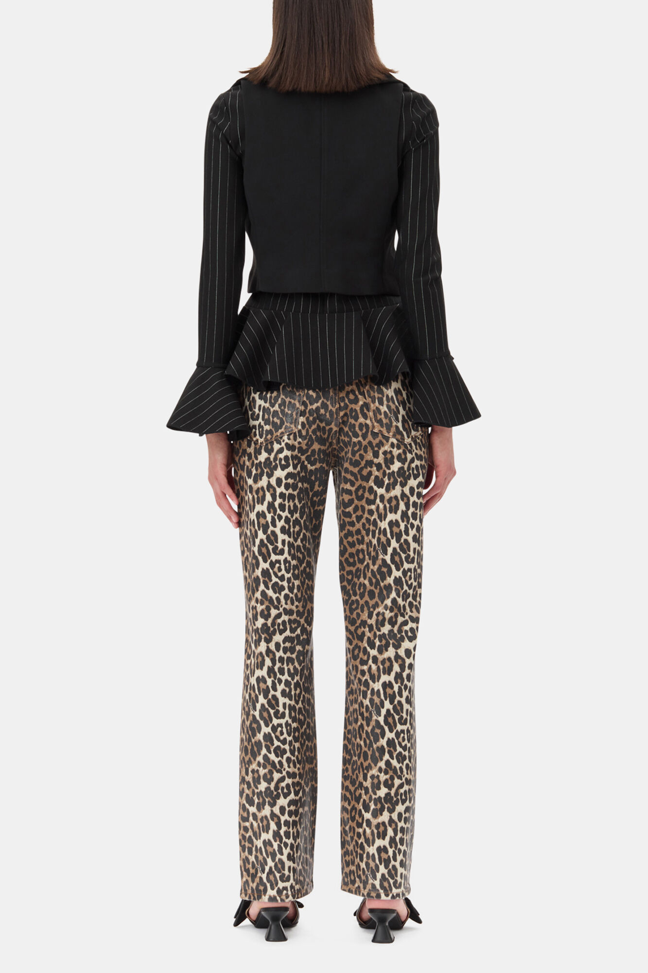 Leopard Foil Carri Jeans, Organic Cotton, in colour Leopard - 4 - GANNI