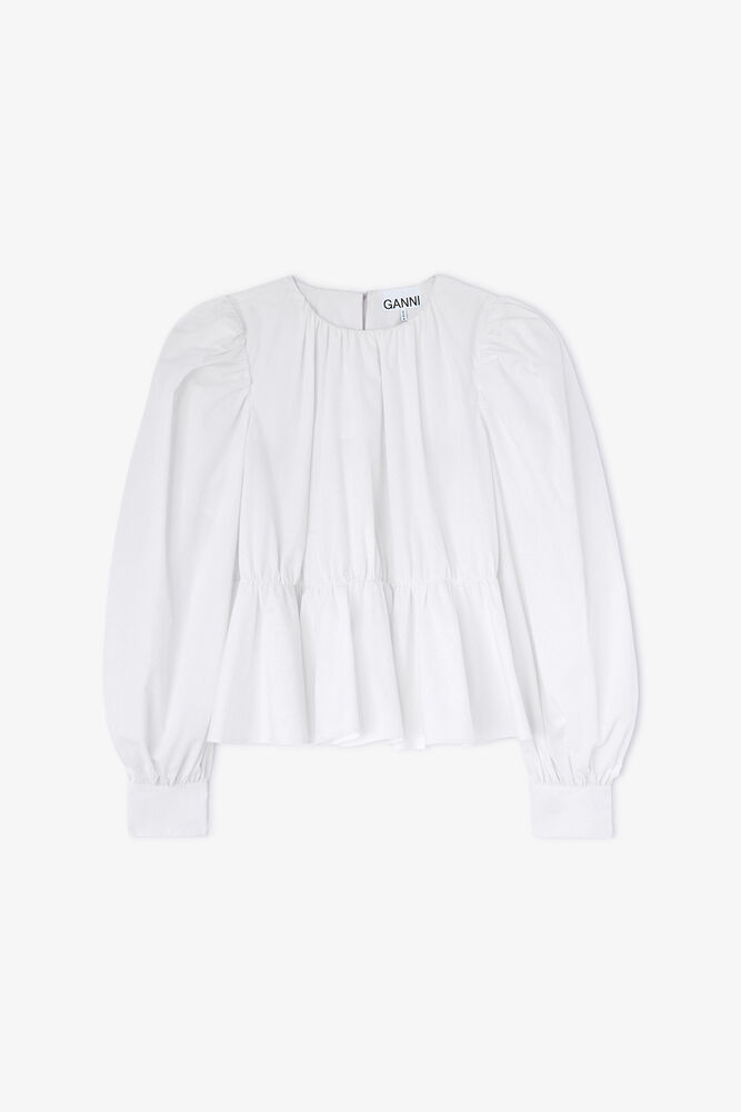 Blouse in Compact Poplin, Bright White