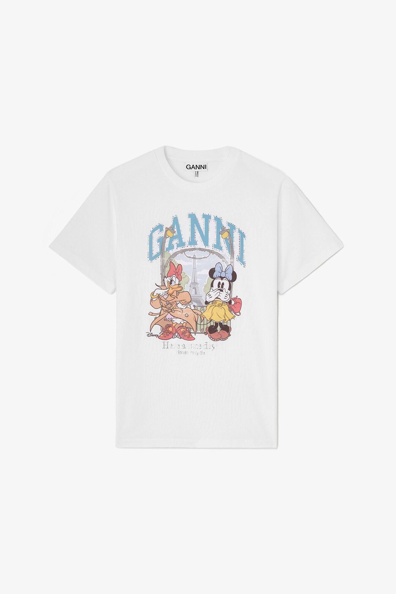 T-shirt with Minnie Mouse & Daisy Duck, Organic Cotton, in colour Bright White - 1 - GANNI