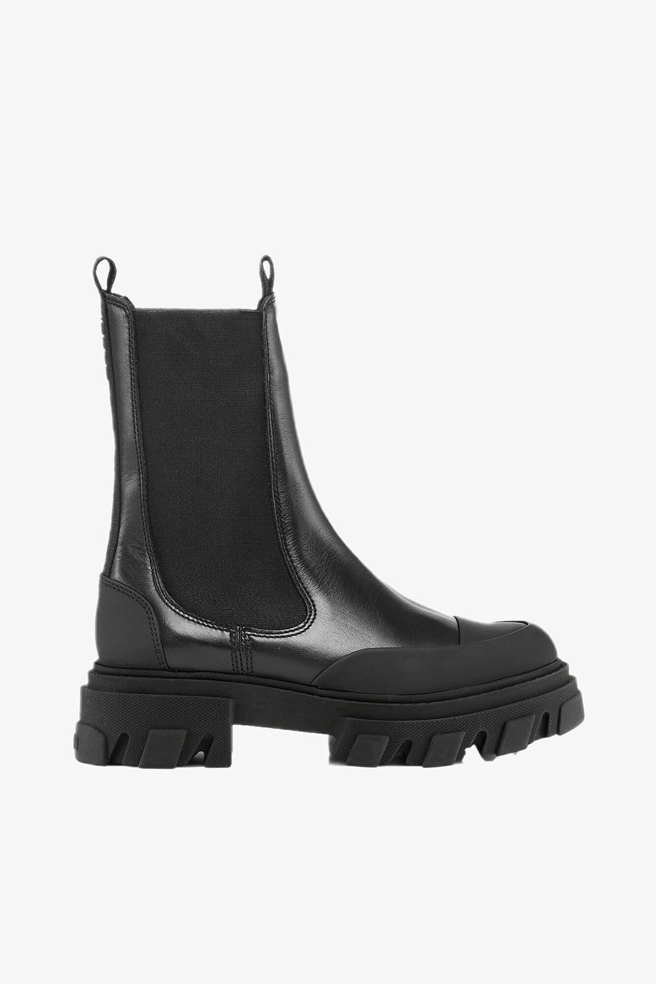 Mid Chelsea Boots, Recycled Leather, in colour Black - 1 - GANNI