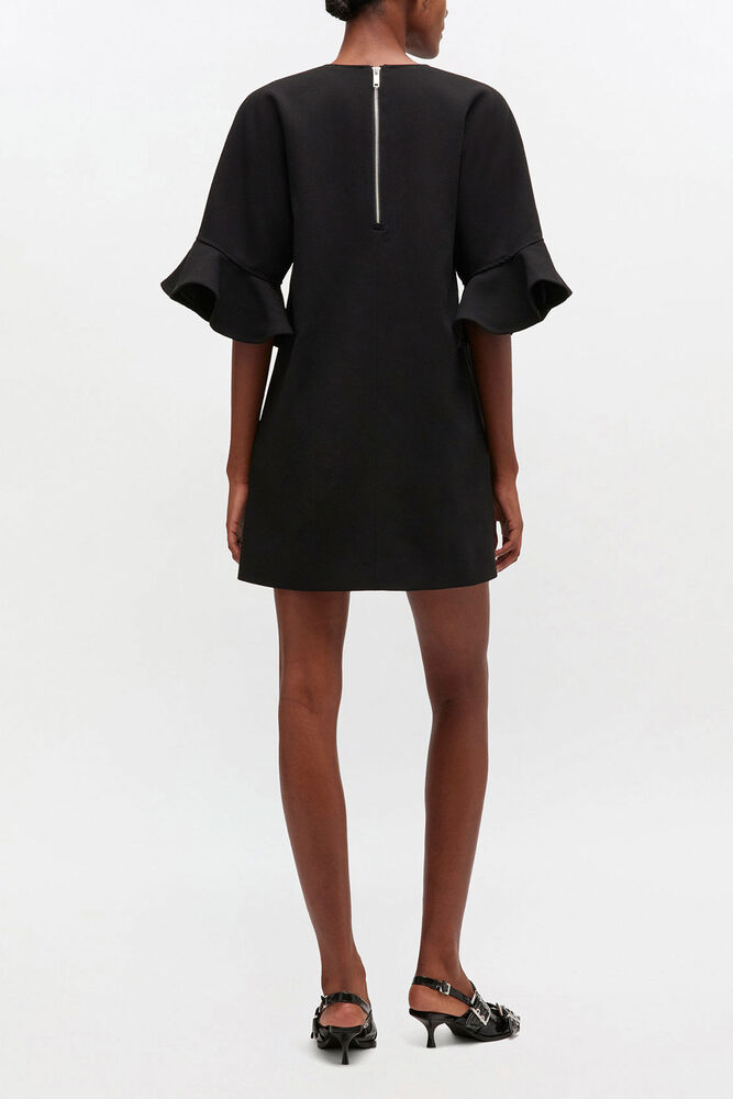 Black Mini Ruffle Dress, Black