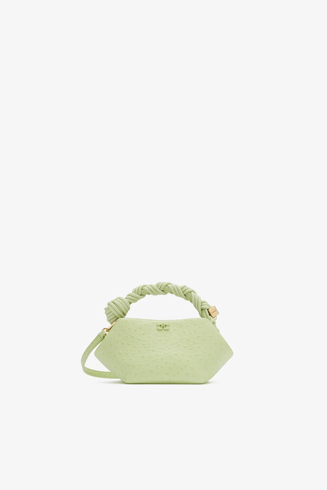 Mini Bou Bag in Green Ostrich, Lily Green
