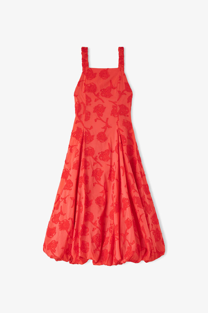 Dress in Red Fil Coupe, Fiery Red
