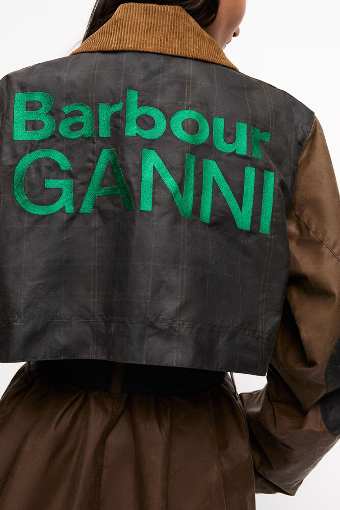 GANNI x Barbour Waxed Trench Coat, Teak
