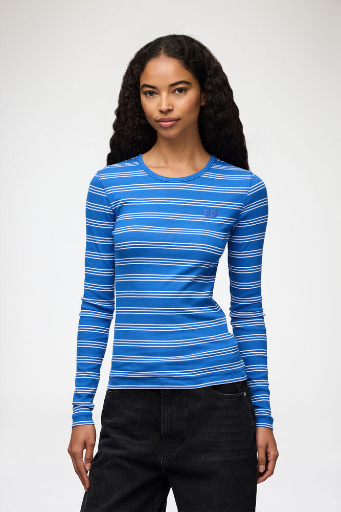Long-sleeve Top with Stripes, Nouvean Navy