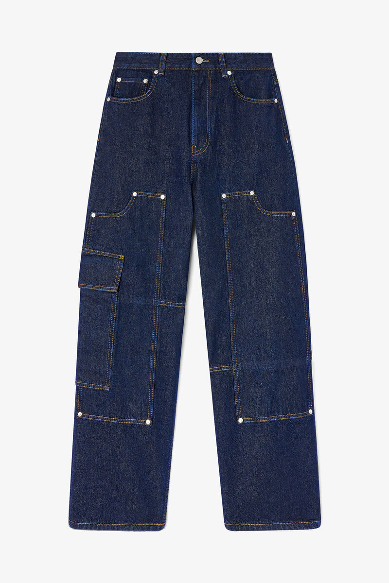 Audri Jeans in Dark Rinse Denim, Organic Cotton, in colour Rinse - 1 - GANNI