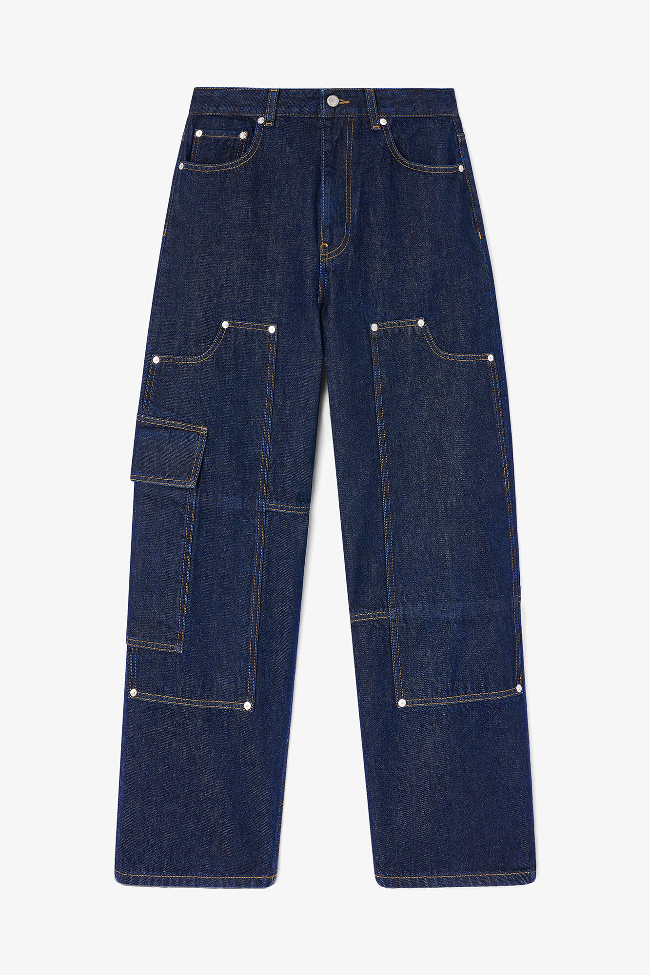 Audri Jeans in Dark Rinse Denim, Organic Cotton, in colour Rinse - 1 - GANNI