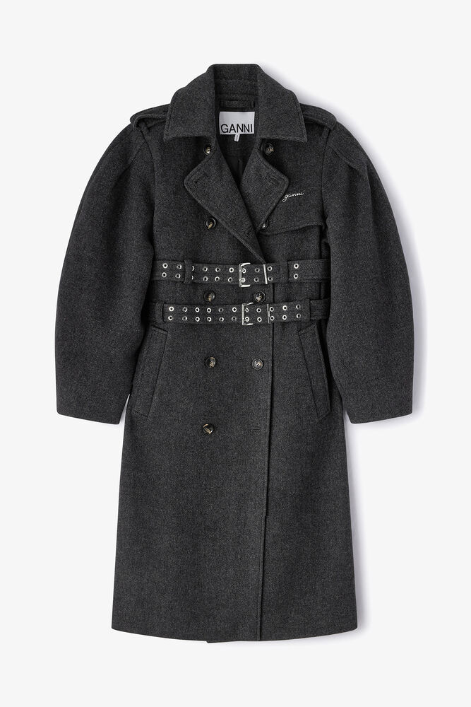 Wool Trench Coat, Phantom