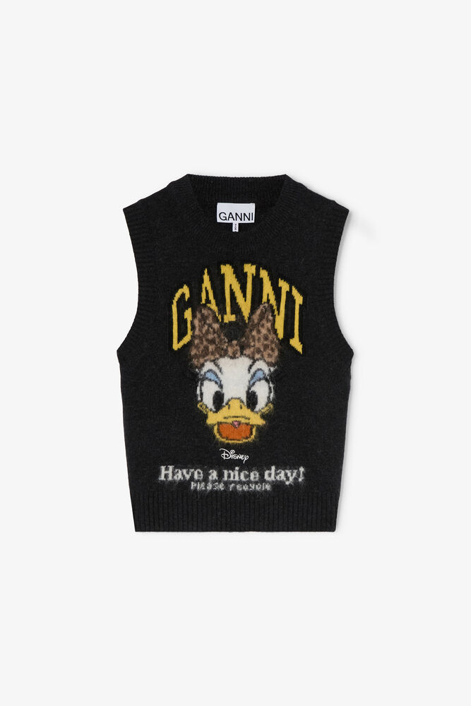 Knit Vest with Daisy Duck Graphic, Phantom