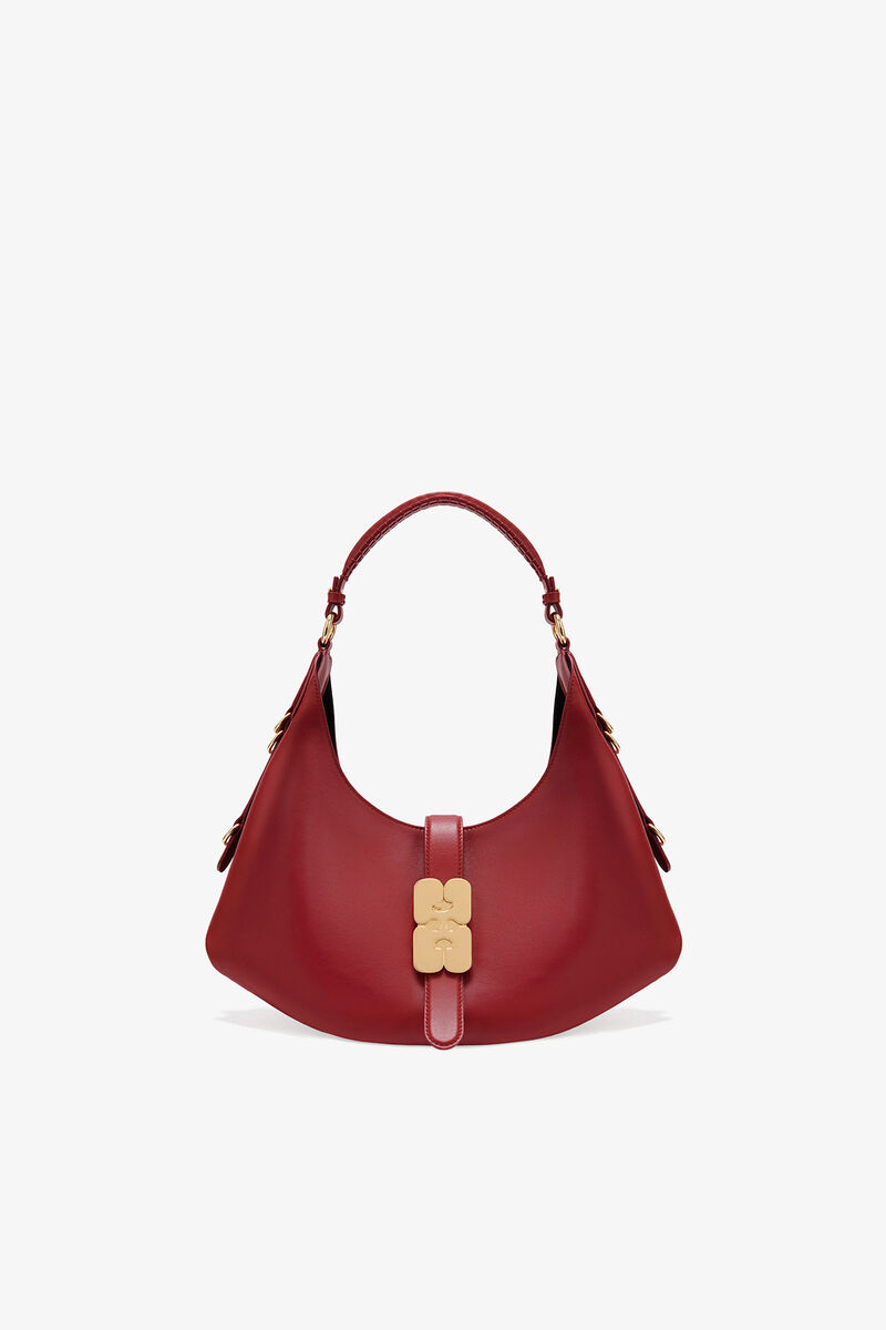 Petit sac Kat rouge, Recycled Leather, in colour Red Dahlia - 1 - GANNI