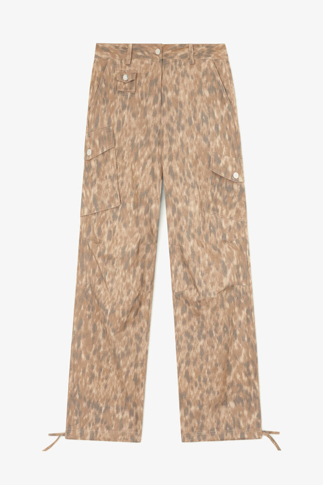 Cargo Pants in Printed Cotton, Burro