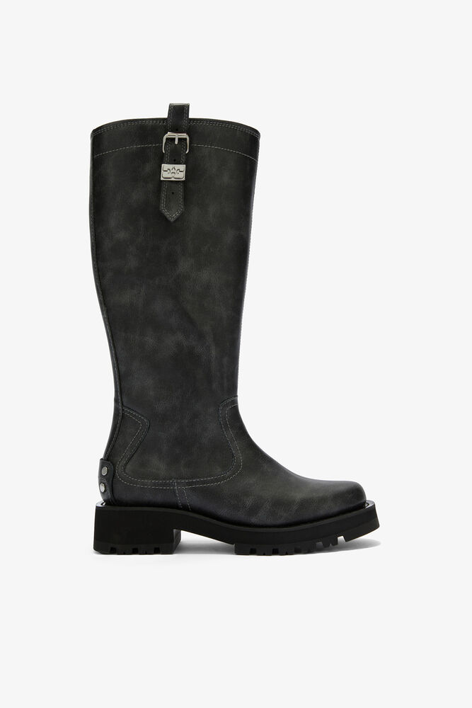 High Boots in Dark Grey, Ebony