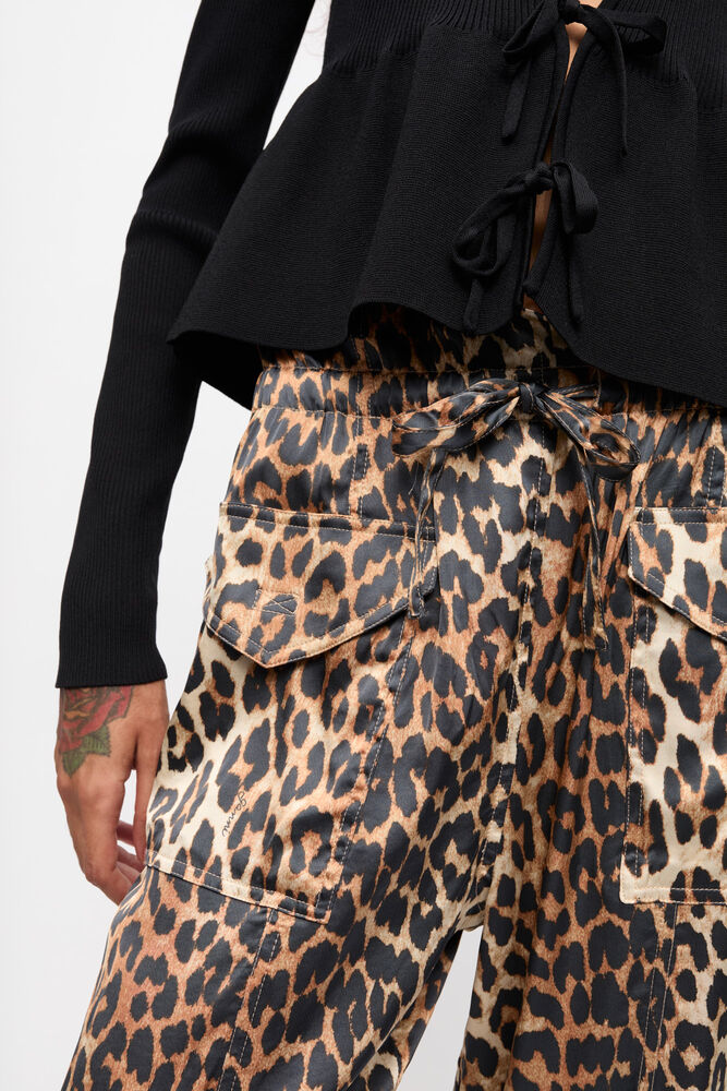 Leopard Printed Satin Trousers, Leopard