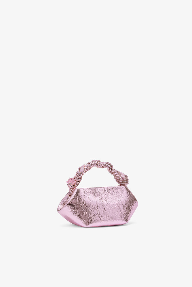 Mini Bou Bag in Metallic, Silver Pink