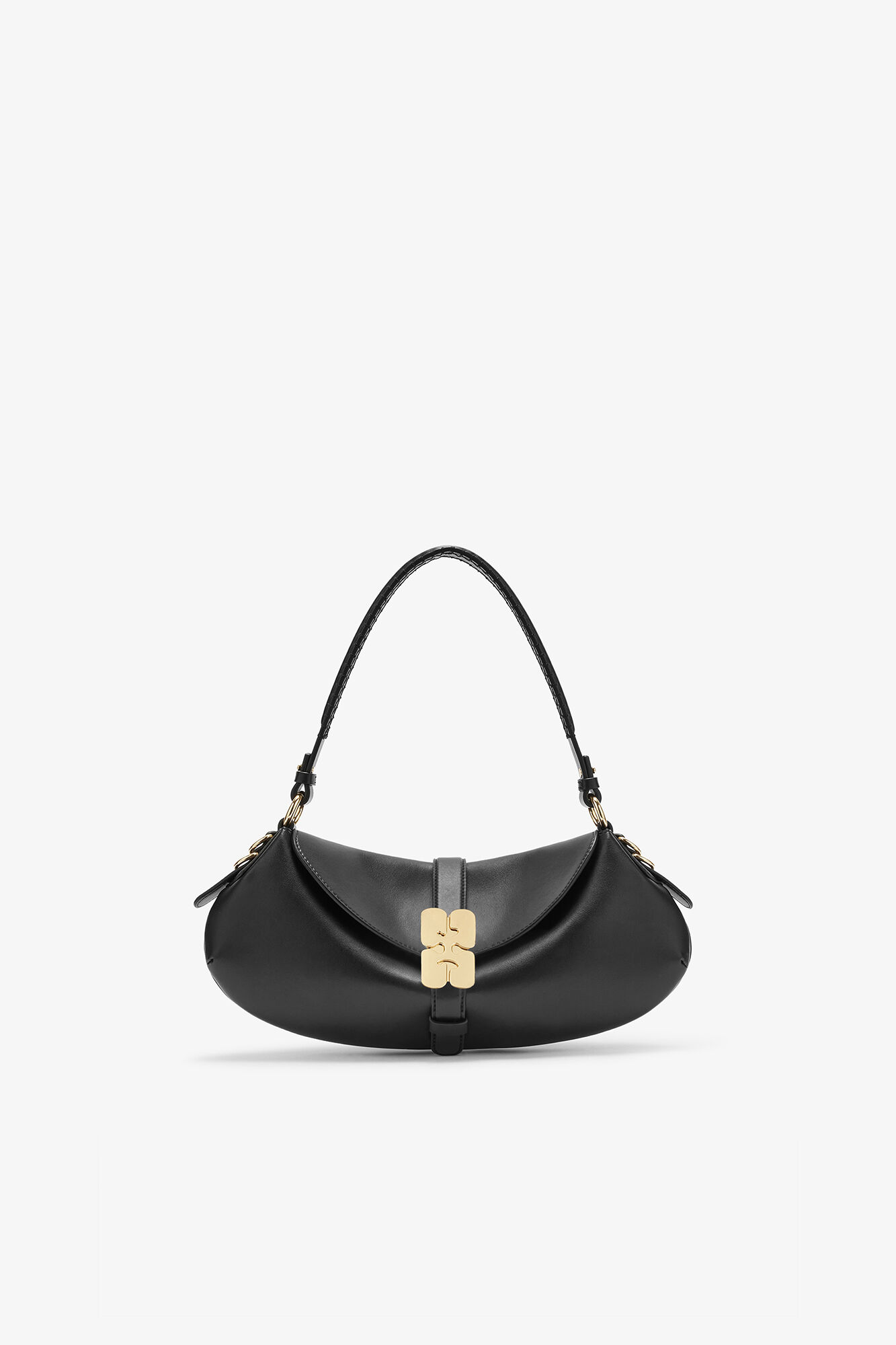 B-Kat Bag in Black, Recycled Leather, in colour Black - 1 - GANNI