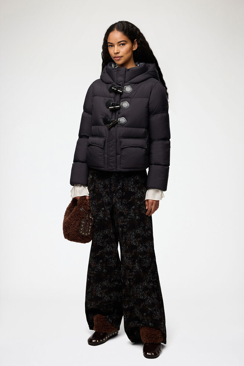 Mini-Pufferjacke aus Future-Nylon, Recycled Polyamide, in colour Phantom - 2 - GANNI