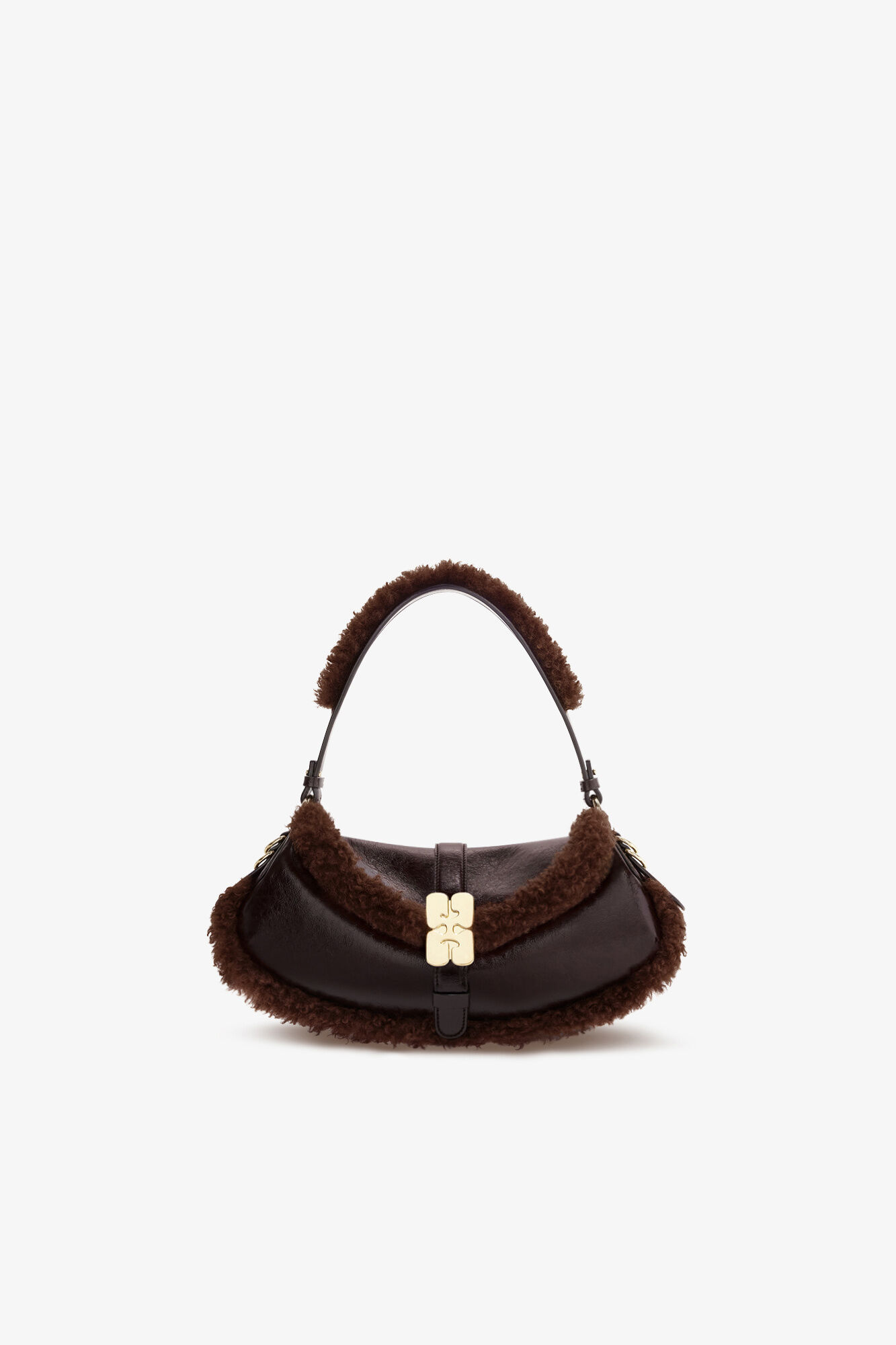 B-Kat Bag in Brown, Polyester, in colour Demitasse - 1 - GANNI