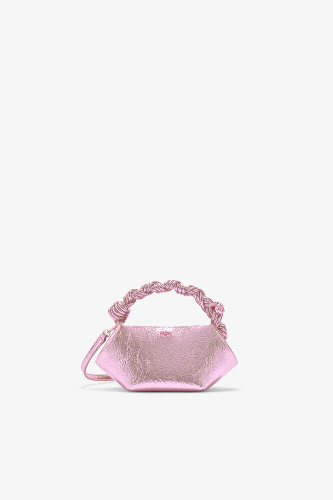 Mini Bou Bag in Metallic, Silver Pink