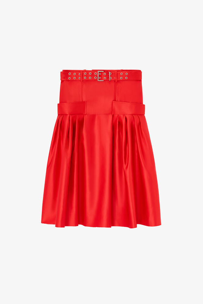 Skirt in Duchesse Satin, Goji Berry