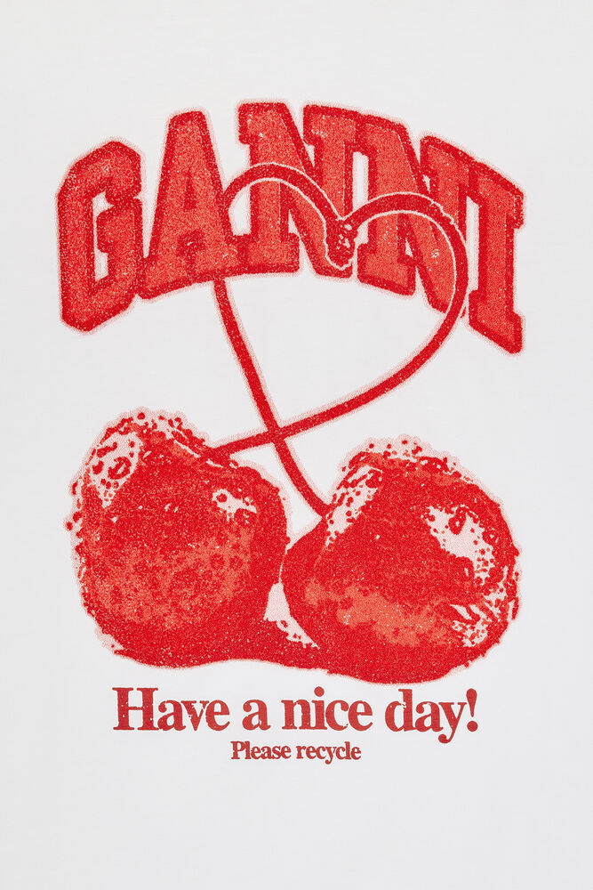 T-shirt with Cherry, Bright White