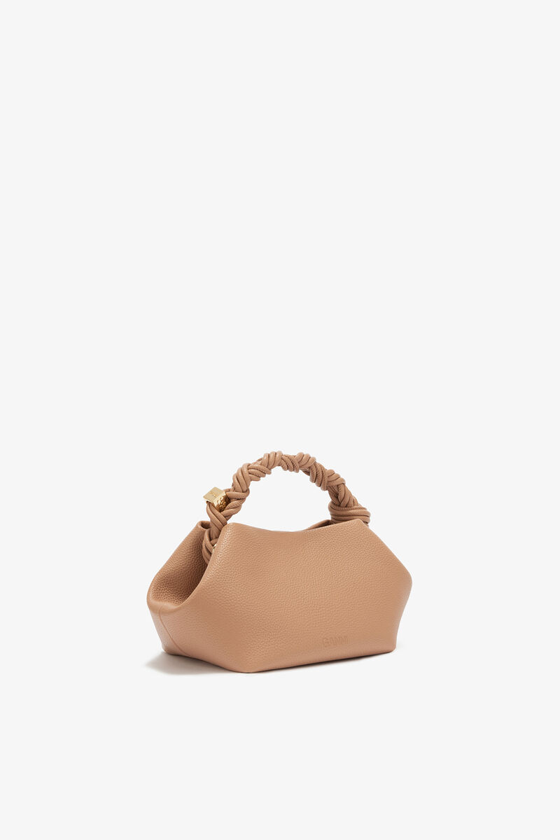 Small Bou Bag in Grained Brown, Polyurethane, in colour Tawny Birch - 2 - GANNI